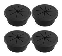 Jiozermi 2 Pcs 2-1/16 Inch Black Desk Grommet, Plastic Desk Hole Cover for Cables, Wire Cable Cord Organizer Flexible Grommet Hole Cover for Office Home TV Tabletops Stands
