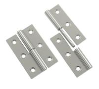 Jiozermi 2 Pcs 3 Inch Detachable Door Hinge, Stainless Steel Rising Butt Lift Off Door Hinges, Small Slip Joint Flag Hinges for Window Cabinet Door(Left Handed)