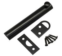 Jiozermi 2 Pcs 4 Inch Solid Brass Surface Bolt, Heavy Duty Slide Latch Door Lock Bolt Concealed Slide Surface Door Bolt, Black Slide Bolt Latch for Recessed Doors/Flush Gates