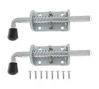 Jiozermi 2 Pcs 6 Inch Spring Loaded Latch, 304 Stainless Steel Barrel Bolt Latch, Spring Pin Latch Lock for Gate Shed Door Fence RV