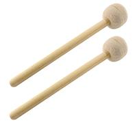 Jiozermi 2 Pcs Drum Mallet 12.8 Inches Length, Wool Felt Drum Stick, Anti-slip Bass Percussion Sticks, Instrument Band Accessory Part for Drums Snare Drums, Beige