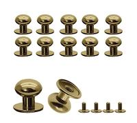 Jiozermi 24 Packs Mini Drawer Pulls, 0.39 Inch Diameter Round Knobs, Tiny Dresser Knobs, Mini Knobs for Jewelry Box, Bronze