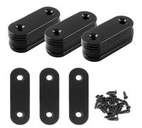 Jiozermi 24 Pcs Straight Brace, Flat Brace 2” x 0.6”, Stainless Steel Straight Bracket, Mending Joining Plates for Wood, Board, Bed Frame, Furniture & Shelves, Matte Black