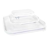 Jiozermi 3 Pcs Clear Hard Shell Zipper Case, Portable Cosmetic Case with Zippers, Clear Zipper Pouches Hard Shell Toy Storage for Organizing, Storage, Pencil Case(LMS)