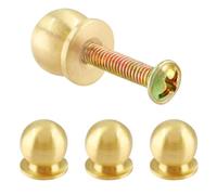 Jiozermi 4 Packs Mini Round Solid Brass Knobs, 1/2 Inch Diameter Brass Pulls, Gold Mini Drawer Pulls, Mini Knobs for Jewelry Box, Gold