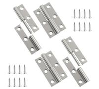 Jiozermi 4 Pcs 2.5 Inch Detachable Door Hinge, Stainless Steel Rising Butt Lift Off Door Hinges, Small Slip Joint Flag Hinges for Window Cabinet Door(Left Handed)