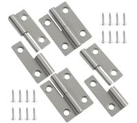 Jiozermi 4 Pcs 2 Inch Detachable Door Hinge, Stainless Steel Rising Butt Lift Off Door Hinges, Small Slip Joint Flag Hinges for Window Cabinet Door(Left Handed)