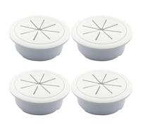 Jiozermi 4 Pcs 2 Inch White Desk Grommet, Plastic Desk Hole Cover for Cables, Wire Cable Cord Organizer Flexible Grommet Hole Cover for Office Home TV Tabletops Stands