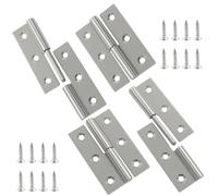 Jiozermi 4 Pcs 3 Inch Detachable Door Hinge, Stainless Steel Rising Butt Lift Off Door Hinges, Small Slip Joint Flag Hinges for Window Cabinet Door(Right Handed 2Pcs+Left Handed 2Pcs)