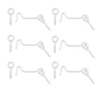 Jiozermi 6pcs 2 Inch Cabin Hook and Eye Latch with Mounting Screws, for Wood Gate Door Swivel Window-White