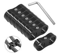 Jiozermi 8pcs 10AN Hose Separator Clamp, Aluminum Fuel Line Mounting Clamp, Hose Fitting Adapter Great for 5/8 Fuel Hose, Oil Line, Brake Line, Water Pipe and Gas Line (Black)