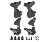 Jiozermi Black Sealed Guitar Tuners Pegs, 2L+2R String Tuning Pegs Keys Machine Heads Set Guitar Replacement Parts for 4 String Bass Guitar