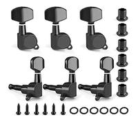 Jiozermi Black Sealed Guitar Tuners Pegs, 3L+3R String Tuning Pegs Keys Machine Heads Set Guitar Replacement Parts for Acoustic or Electric Guitar