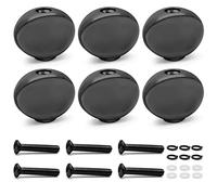 Jiozermi Metal Black Guitar Tuning Peg Buttons, Circle Tuning Key Button Heads Tuners Machine Handle for Folk Electric and Acoustic Guitar, Pack of 6