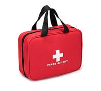 Jipemtra First Aid Bag, Small First Aid Bag Red Small Portable Medicine Outdoor Travel Rescue Bag Pouch Tote First Responder for Camping Hiking Trekking Sport Home Health Car (Red with Handles)