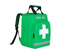 Jipemtra Red Emergency Backpack First Aid Bag Empty Medical Backpack Treatment Trauma Bag with Reflective Strip for Cycling Riding Hiking Camping Daycare Vacation Outdoors, Green Bb