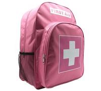 Jipemtra Red Emergency Bag First Aid Backpack Empty Medical First Aid Bag Treatment First Responder Trauma Bags for Riding Office Hiking Paramedics Outdoor Travel Camping Pet Dog Cat Daycare (Pink)