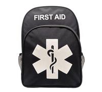 Jipemtra Red Emergency Bag First Aid Backpack Empty Medical First Aid Treatment First Responder Trauma Bags for Hiking Outdoors Travel Camping Pet Dog Cat Daycare (Black White)