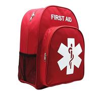 Jipemtra Red Emergency Bag First Aid Backpack Empty Medical First Aid Treatment First Responder Trauma Bags for Hiking Outdoors Travel Camping Pet Dog Cat Daycare (Red White)