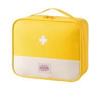 Jipemtra Red First Aid Bag Empty 1st Aid Bag Medical Travel Case First Responder Emergency Storage Compact Medicine Bags for Car Home Office Kitchen Sport Outdoors (Yellow)