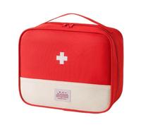 Jipemtra Red First Aid Bag Empty 1st Aid Bag Medical Travel Case First Responder Emergency Storage Compact Medicine Bags for Car Home Office Kitchen Sport Outdoors (Red)
