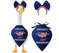 Jipersuo 23 Inch July 4th Theme Outfit With Bow and Triangular Scarf for Festive 21