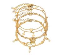 Jipersuo Ankle Chains for Women Retro Gold Anklet Set Anklet Tiny 4 Set Jewelry Accessories for Summer Beach Daily Present 185