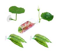 Jipersuo Aquarium Suction 2Pcs Fish Leaf Pad Aquarium Tank Plastic with Suction Cup for Simulating Natural Habitat Spawning Grounds Breeding Resting Bed Accessories 30