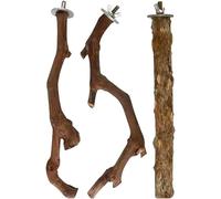 Jipersuo Bird Stand Natural Wooden Parrot Stand Grinding Fork Chewing Stick Exercise Training Branches for 32