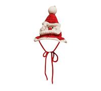 Jipersuo Christ Mas Hat Hats for Cats Small Santa Hat Crochet Hats Cap Warm Winter Puppy Cats Holiday Party Dress Up for Lovers 40