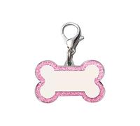 Jipersuo Dog Dog and Cat Name With 4 Lines Of Custom Text Deep Engraved ID Regular Size Glitter Bone Design 01
