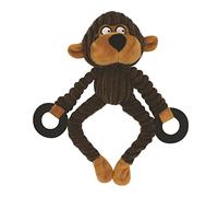 Jipersuo Dog Squeak Toy Cartoon Monkey Sound Toy Stuffed Animal Biting Training Interactive Chew Toys for Small Medium Large Cats and Dogs Khaki One Size 15