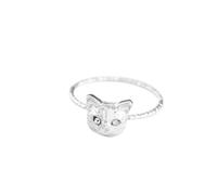 Jipersuo Engagement Rings Korean Version Exquisite Cute Realistic Small Cat Animal Ring for WOMEN 1944