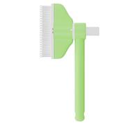 Jipersuo Flea Comb for Cats Dogs Brush, StainlessSteel Pet Hair Removal Combwith Release Button, Self-Cleaning Cat Comb, Grooming Brush for Shedding & Stress (Yellow+ Green) 03
