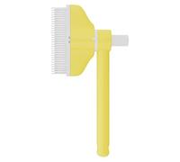 Jipersuo Flea Comb for Cats Dogs Brush, StainlessSteel Pet Hair Removal Combwith Release Button, Self-Cleaning Cat Comb, Grooming Brush for Shedding & Stress (Yellow+ Green) 03