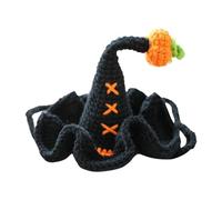 Jipersuo Halloween Positive Pumpkin, Cute Knitted Crochet Doll with Witch Hat Toy Halloween Easter Decoration Encouragement 32