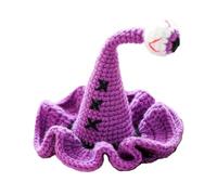 Jipersuo Halloween Positive Pumpkin, Cute Knitted Crochet Doll with Witch Hat Toy Halloween Easter Decoration Encouragement 32