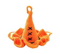 Jipersuo Halloween Positive Pumpkin, Cute Knitted Crochet Doll with Witch Hat Toy Halloween Easter Decoration Encouragement 32