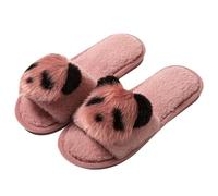 Jipersuo Indoor Slippers Panda Open Toe Slippers Cozy Fuzzy Slides Cute Animal Themed Indoor Outdoor Comfortable Soft Casual Footwear