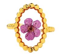 Jipersuo Ladies Rings Adjustable Crystal Yellow Ring Opening Natural Rings 2275