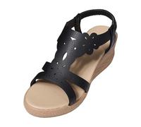 Jipersuo Ladies Walking Sandals Women's Slope With Sandals Female foreign Trade Big Yards Rome Wind Heightening Europe and The United States Slope With Shoes