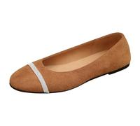Jipersuo Ladies Walking Shoes Slip On Versatile Soft Soled Slip Flat Shoes for Export Coffee