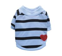 Jipersuo Lightweight Pet Clothing Soft Comfortable and Breathable Suitable for Spring and Summer Wear Perfect for Small Cats Dogs Featuring A Striped Heart Design. 10