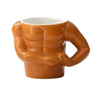 Jipersuo Muscle Man Shape Ceramics Mug, Unique Novelty Water Cups, Funny Realistic Muscular Coffee Cup for Gym Enthusiasts Home Decoration
