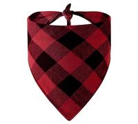 Jipersuo Normal Daily Pet Dog Bandanas Small Medium Large Dog Cat Monolayer Can Supplies Teddy Triangle Towel Bib Red and Black Check and Green Check Design Print Holiday Xmas 25