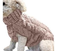 Jipersuo Pet Dog Turtleneck Knitting Sweater Coat Winter Warmer Thickening Pullover Knitwear Crochet Coat Clothes for Small Medium Large Dog Puppy Cat 01