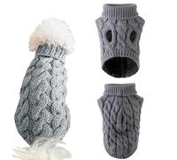 Jipersuo Pet Dog Turtleneck Knitting Sweater Coat Winter Warmer Thickening Pullover Knitwear Crochet Coat Clothes for Small Medium Large Dog Puppy Cat 01