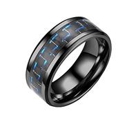 Jipersuo Ring Steel Couple Fashion Ring Adult Three-color Fiber Titanium Rings Adjustable Rings Women (Blue, 10)