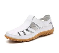 Jipersuo Sandals for Women Ladies Summer Sandals Women Stitching Hollow Out Chunky Bottom Heel Big Size Open Toe Casual