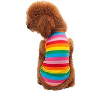 Jipersuo Shirt Apparel Rainbow Pet Cat Summer Clothes Clothing Costume Stripe Dog Puppy Pet clothes 13
